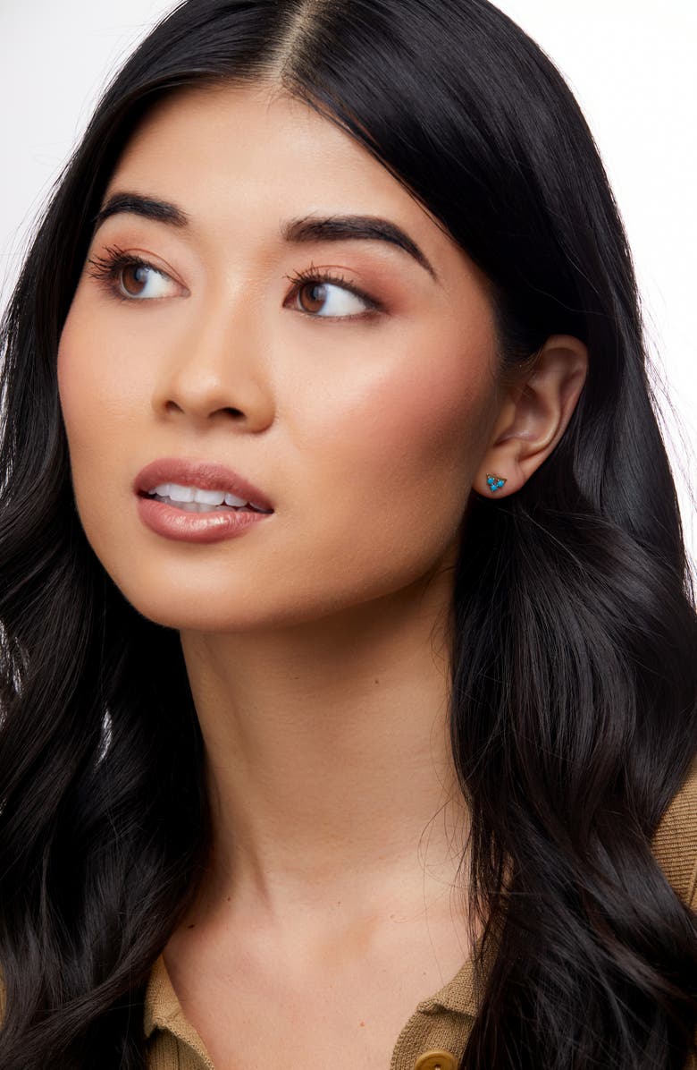 Bony Levy Turquoise Triangle Stud Earrings, Alternate, color,