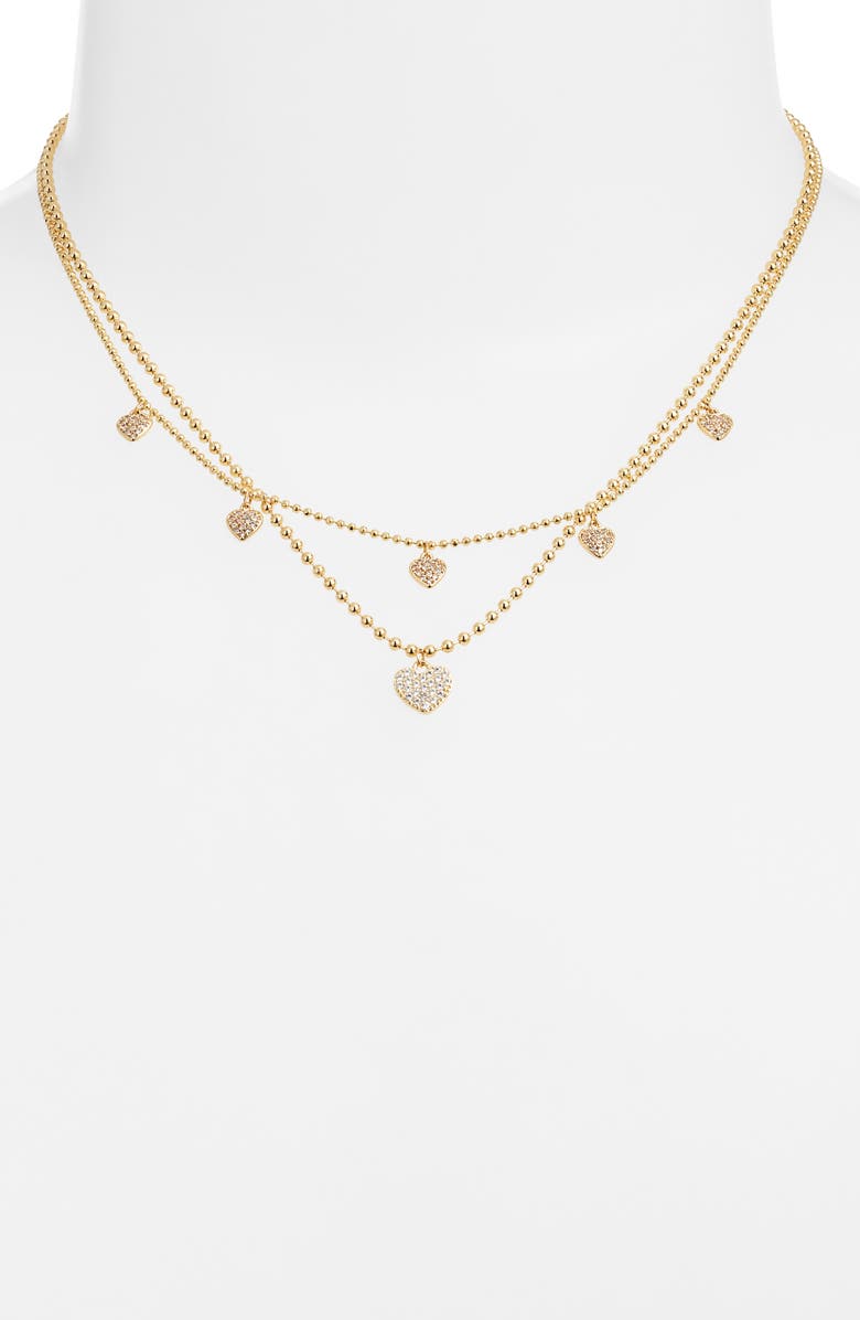 Chelsea28 Set of 2 Cubic Zirconia Necklaces, Alternate, color, Clear- Gold