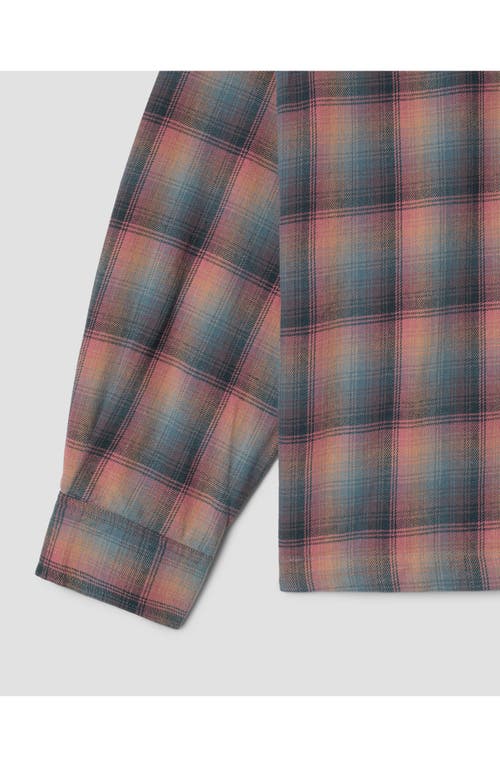 Stan Ray Plaid Zip Shirt Jacket In Pink/teal Plaid