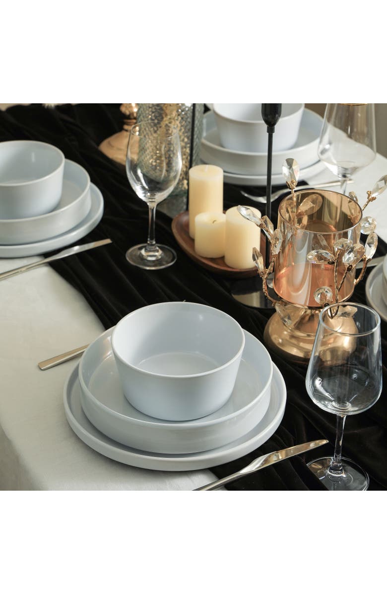 Stone Lain Celina Stoneware 24-Piece Dinnerware Set, Cereal and Dinner Bowls, Alternate, color, White