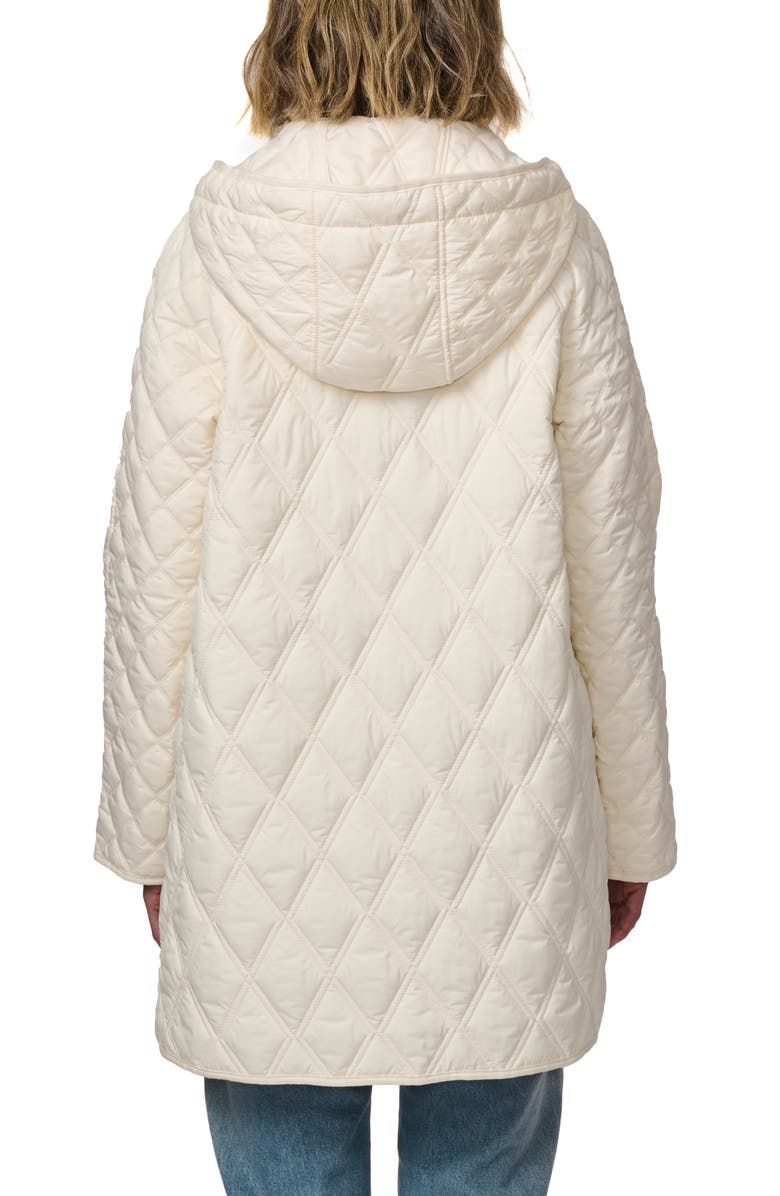 Bernardo Diamond Quilted Hooded Liner Jacket, Alternate, color, Fresh Cream