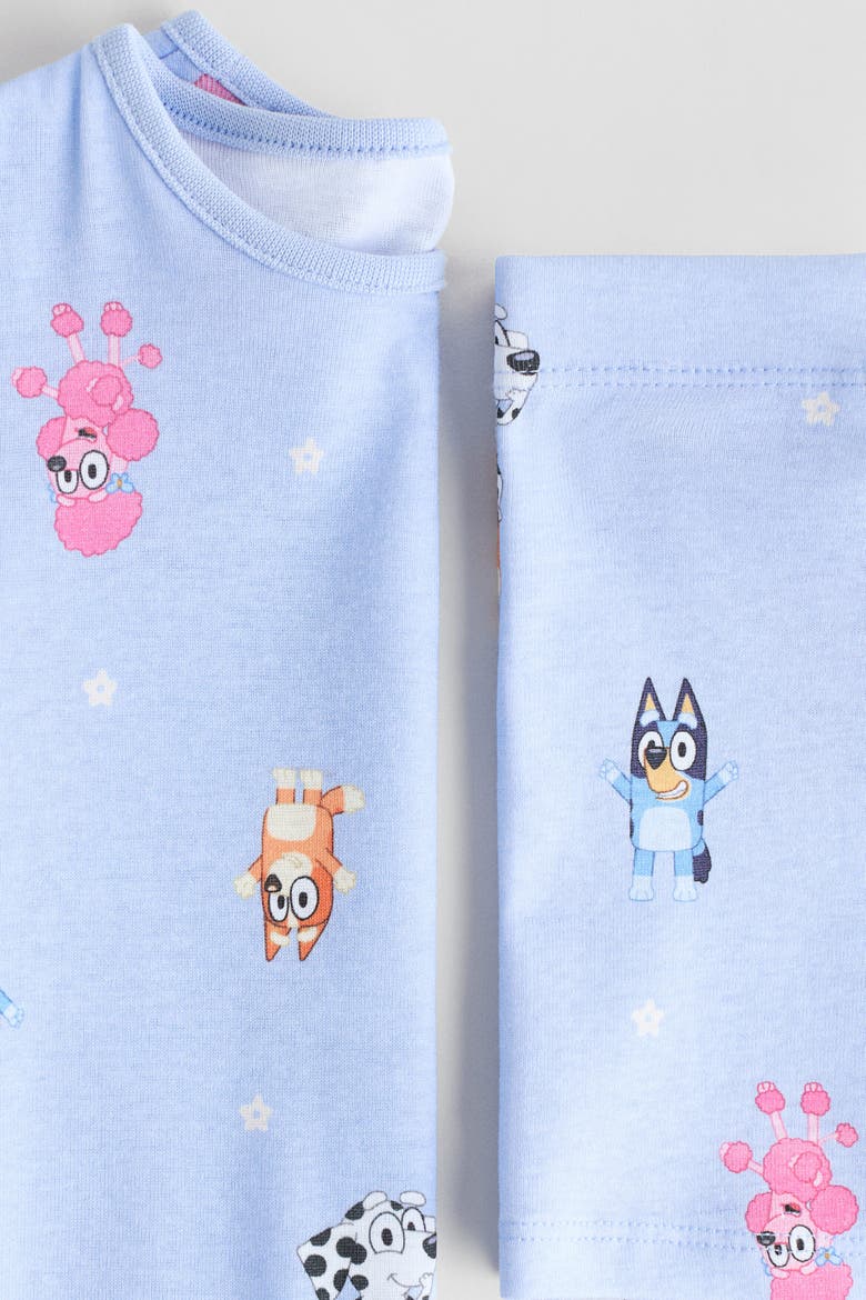 Snug Fit Printed Jersey Pyjamas, Alternate, color, Light blue/Bluey