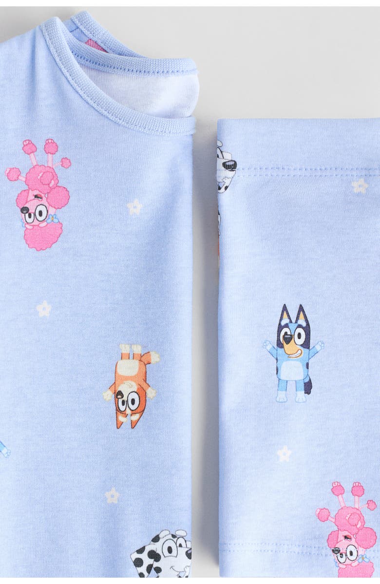 H&M Snug Fit Printed Jersey Pyjamas, Alternate, color, Light Blue/Bluey