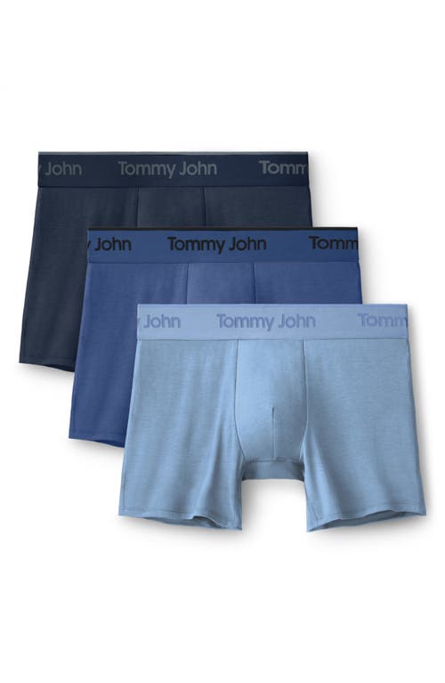 Tommy John Assorted 3-pack Second Skin 4-inch Stretch Modal Boxer Briefs In Blue