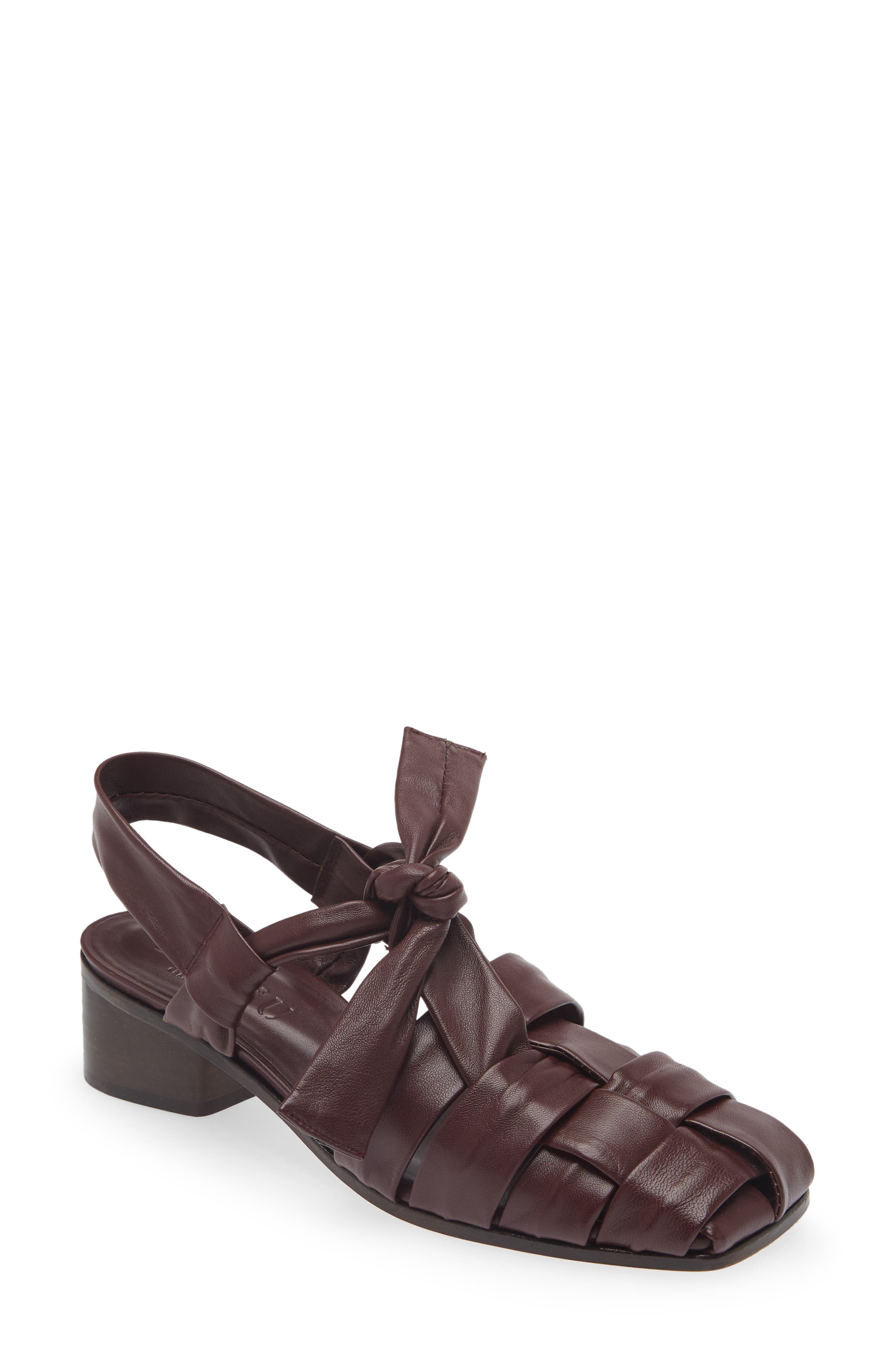 Bena Square Toe Slingback Sandal, Main, color, MAHOGANY