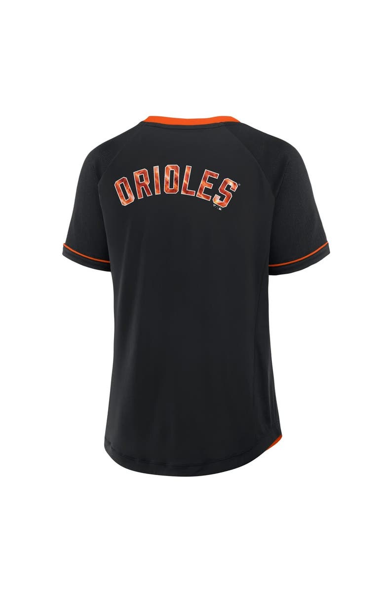 FANATICS Women's Fanatics Black Baltimore Orioles League Diva Star Raglan V-Neck T-Shirt, Alternate, color, Black