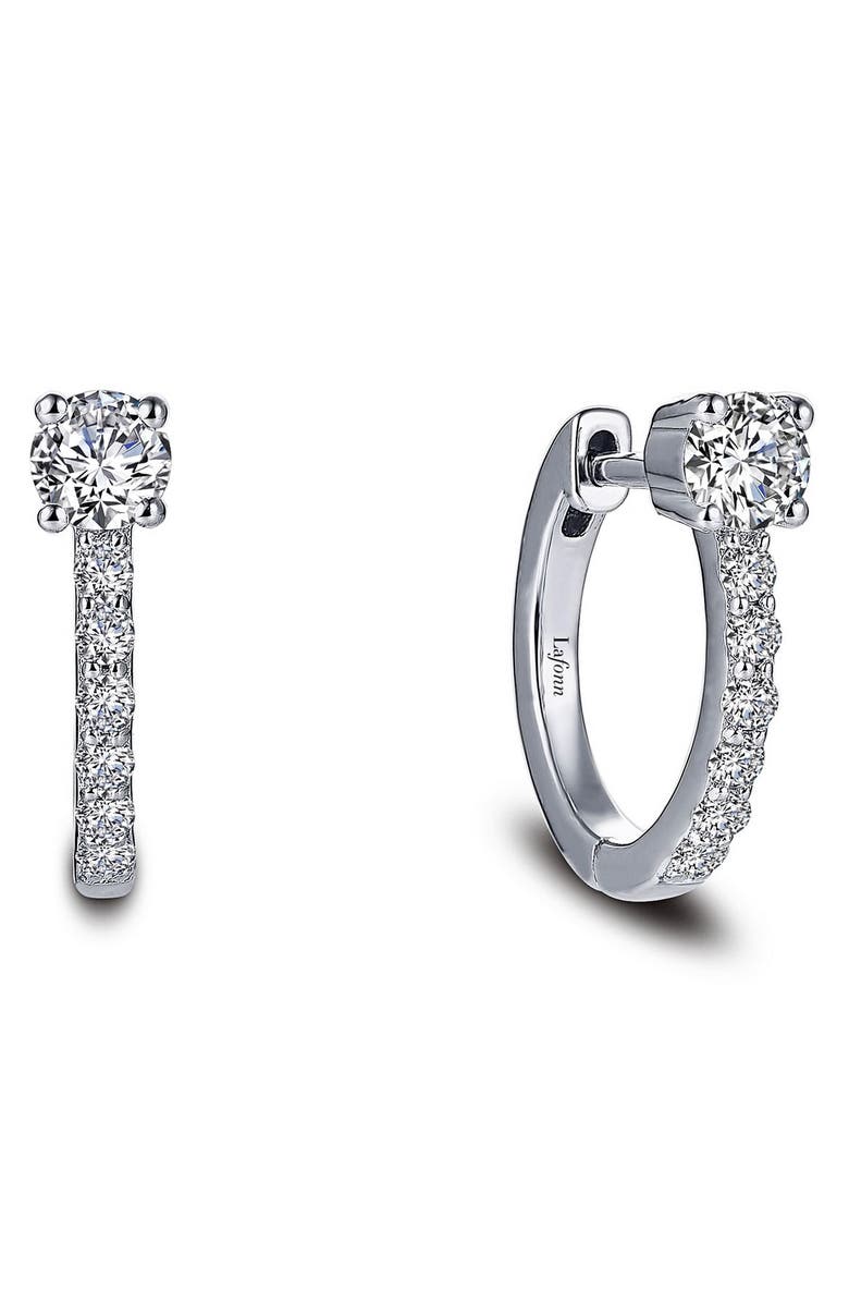 Lafonn Laffon Simulated Diamond Huggie Hoop Earrings, Main, color,