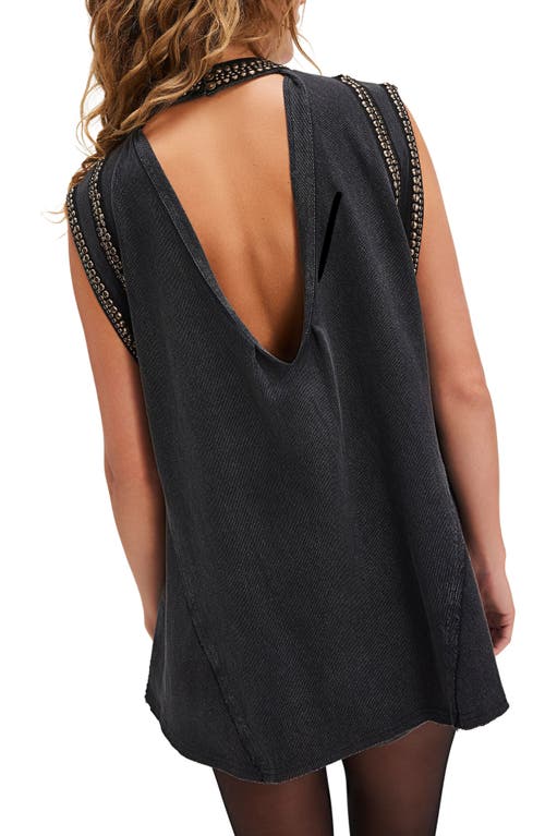 Free People Ria Studded Tank In Black