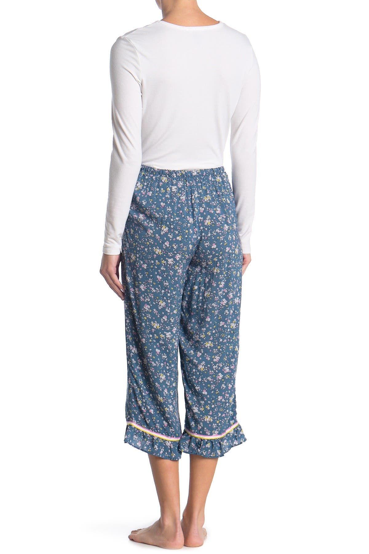 Kensie Floral Ruffled Capri Pajama Pants (Women) | Nordstromrack