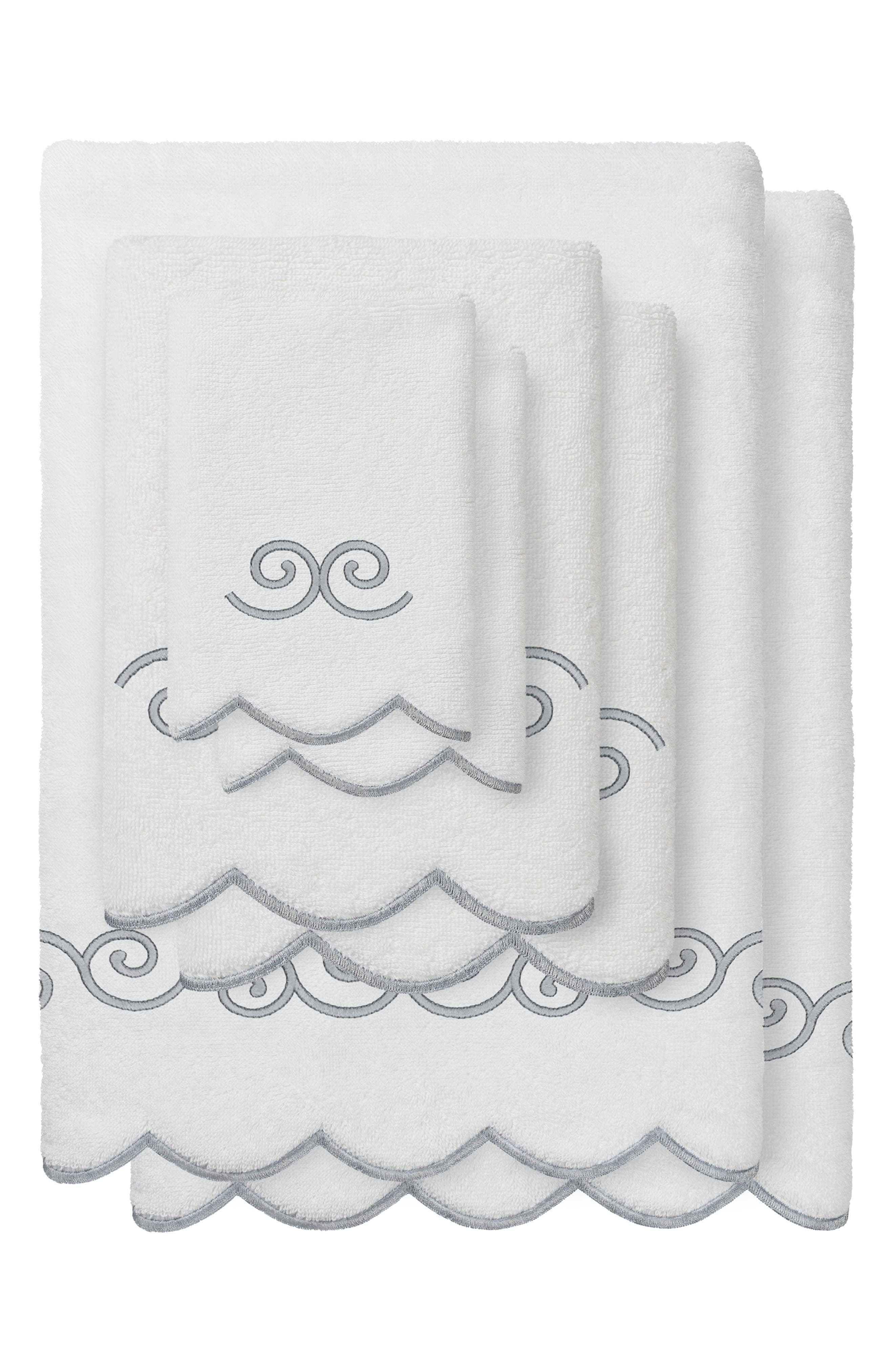 6-Piece Symmetra Embroidered Turkish Cotton Towel Set