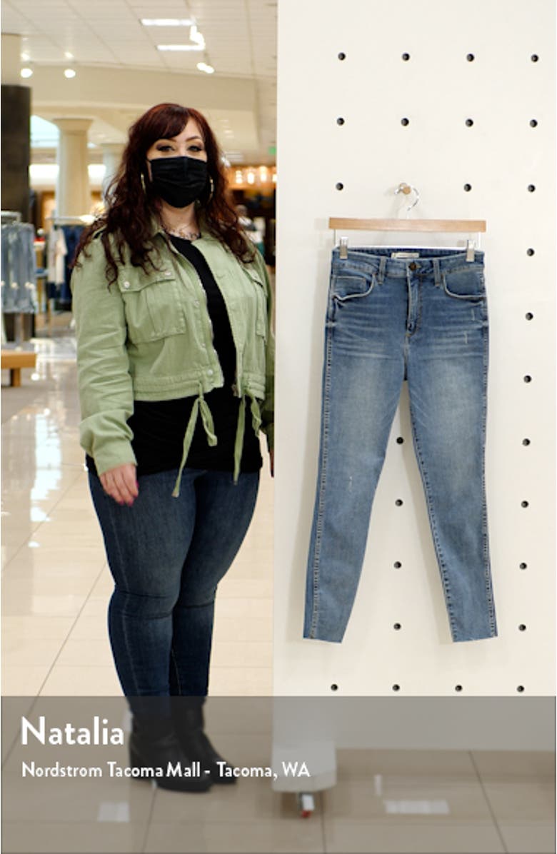 Cooper High Waist Raw Hem Crop Skinny Jeans, sales video thumbnail