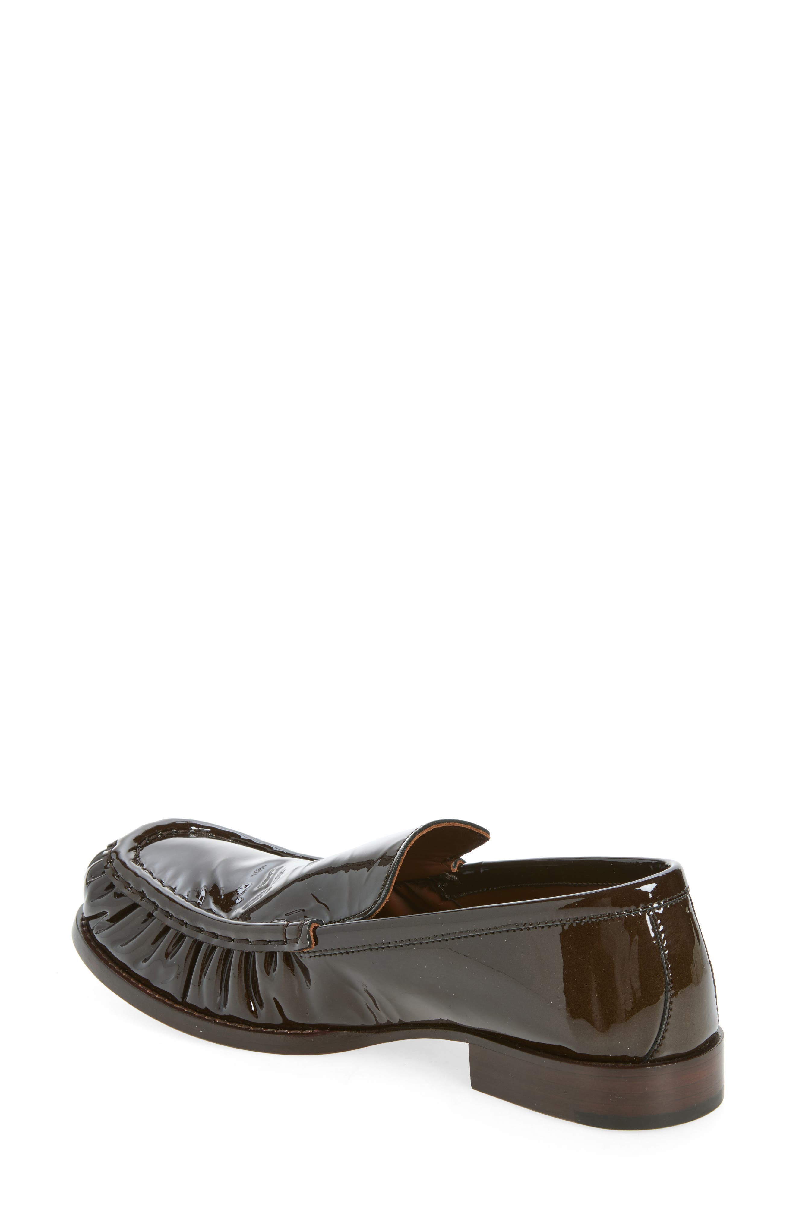 Crinkled Patent Leather Loafer, Alternate, color, 607 OLIVE