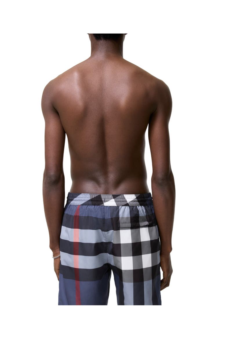 Check Swim Shorts, Alternate, color, Carbon blue