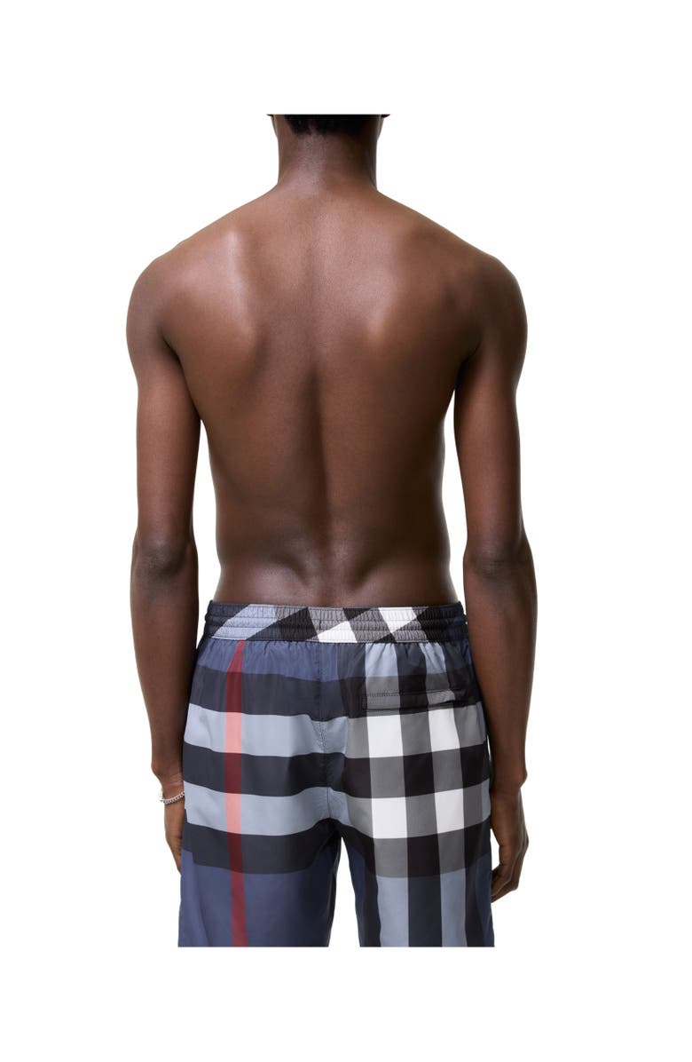 Burberry Check Swim Shorts, Alternate, color, Carbon Blue