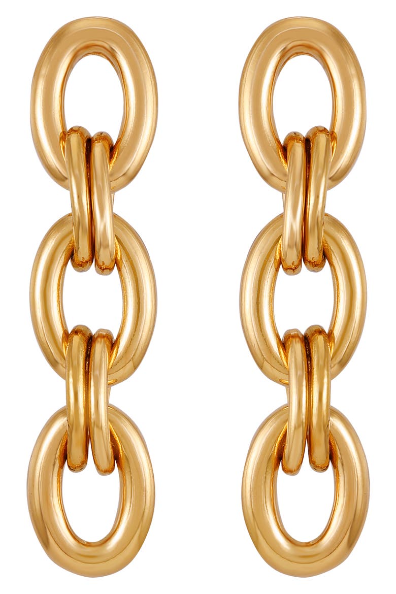 Link Earrings, Alternate, color, GOLD TONE