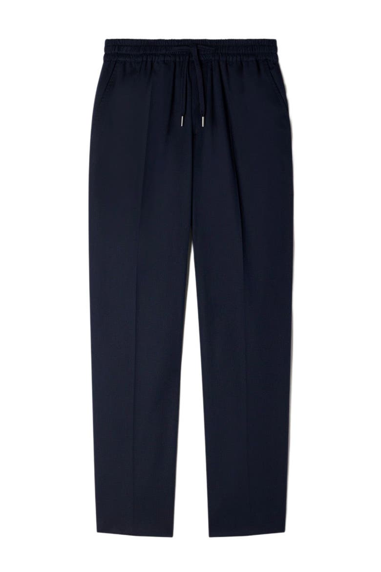 Elasticated straight-leg trousers, Alternate, color, Midnight blue