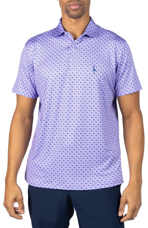 Carts & Byrd Print Performance Polo