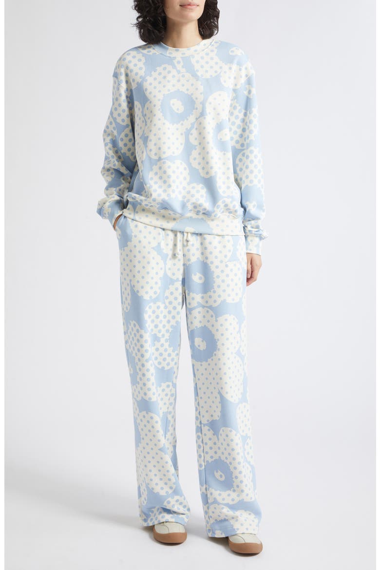 Varet Uniko Kiski Flower Polka Dot Pants, Alternate, color, LIGHT BLUE OFF WHITE