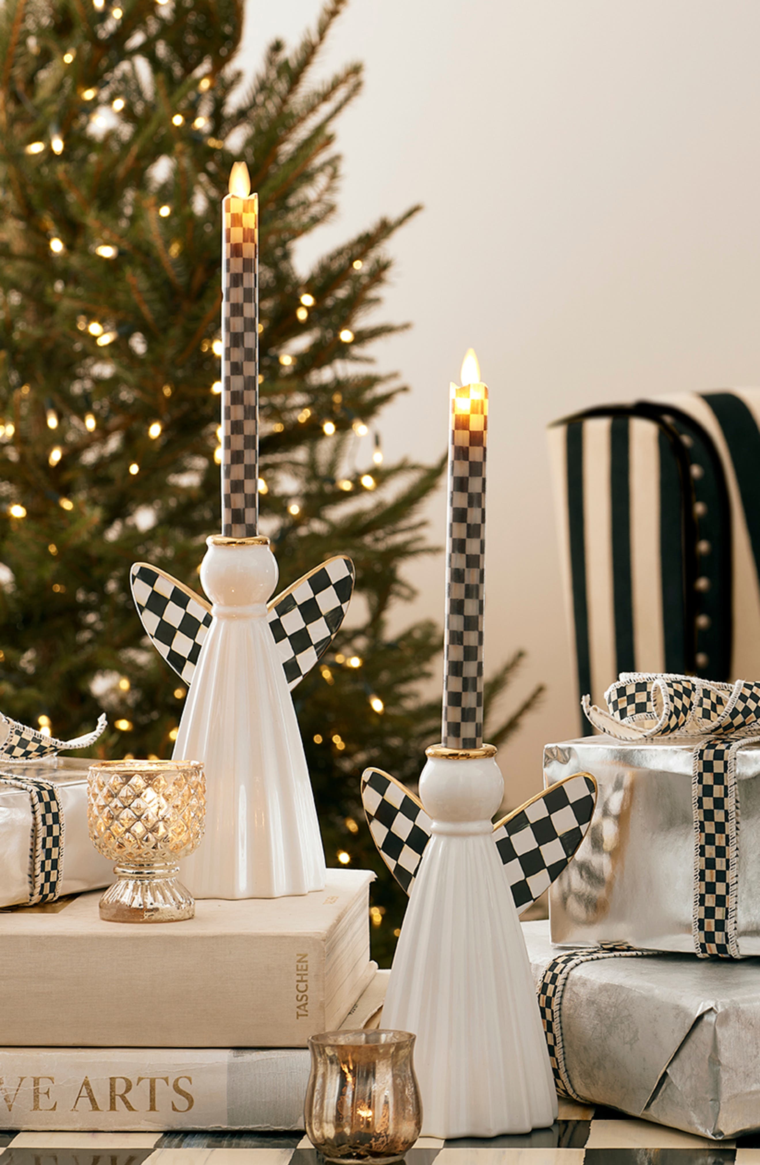 MacKenzie Childs Courtly Check Flameless Dinner Candles - Thumbnail 3