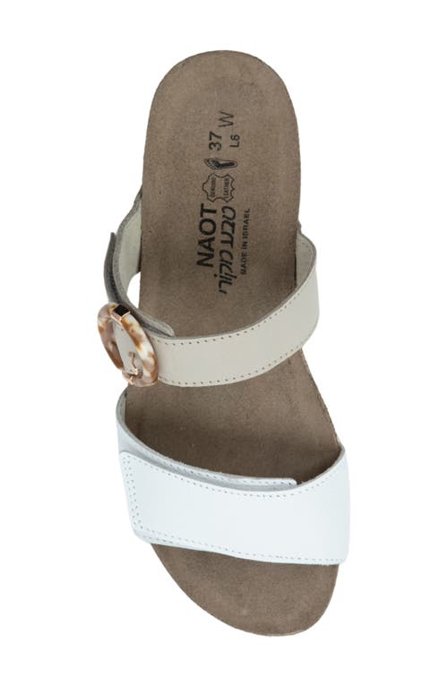 Naot Anabel Slide Sandal In White Leather/soft Ivory
