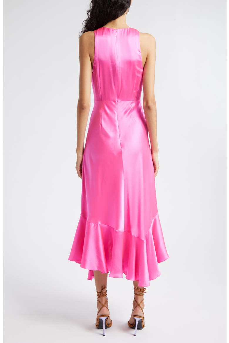Cates Rosette & Ruffle Detail Silk Dress, Alternate, color, ELECTRIC PINK