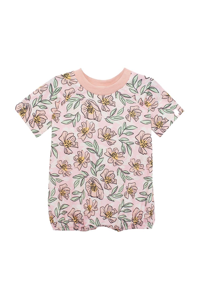 Mabel + Honey Quinn Short Sleeve Romper, Main, color, Pink