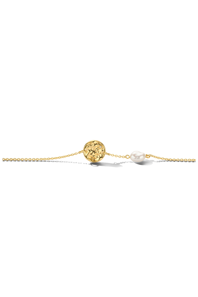 Coco Diamond Bracelet |  2 natural diamonds - 1 freshwater pearl | 925 Sterling Silver | Bracelet on Chain | 6.1 - 6.5 - 6.9 in | Yellow 18k-Gold Plated, Alternate, color, Yellow 18k Gold Plated