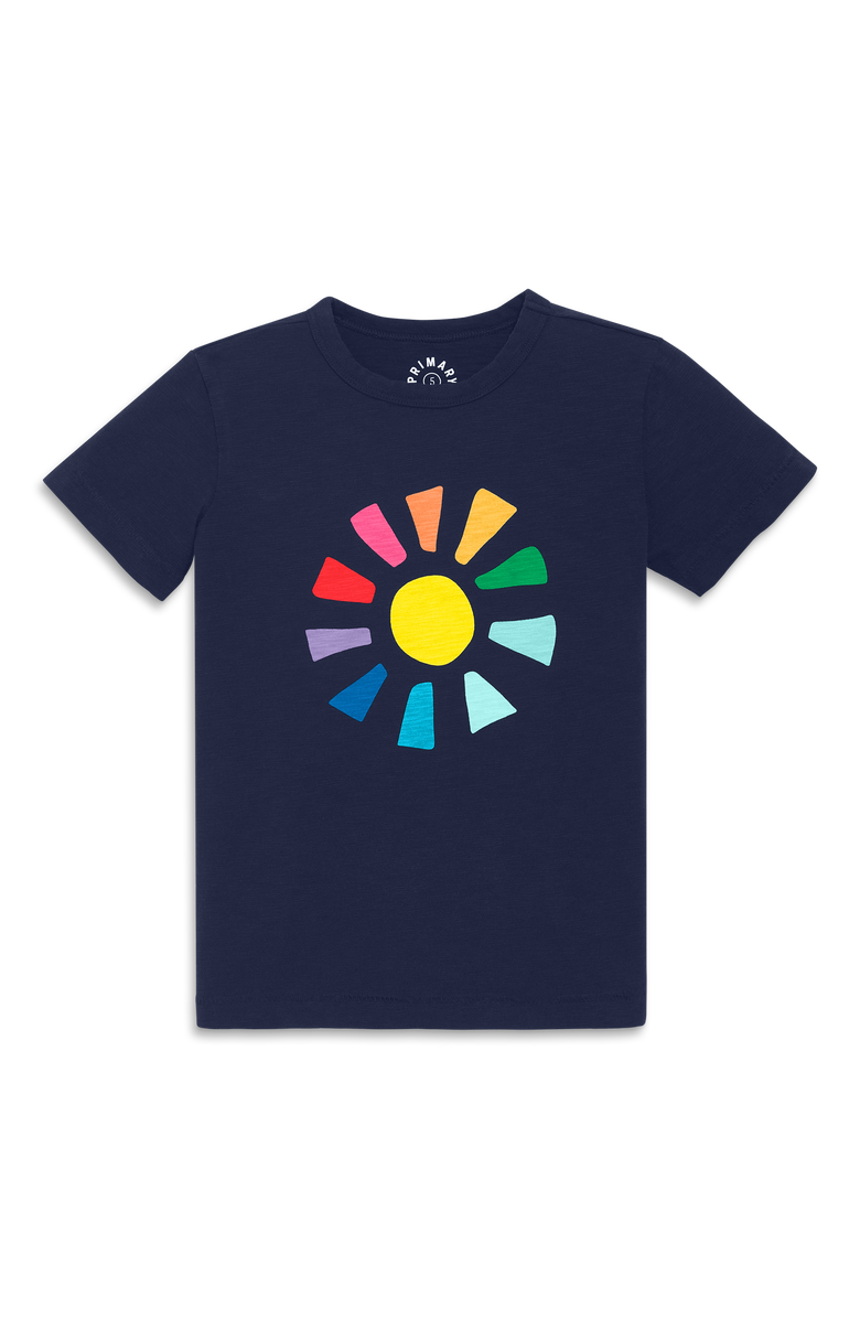 Primary Kids Rainbow Cutout Sun Tee, Main, color, 