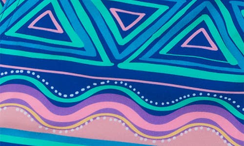Party Pants Fiesta Stripe Sport Swim Trunks In Aruba Blue