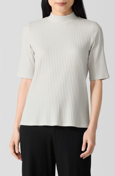 Mock Neck Rib Top