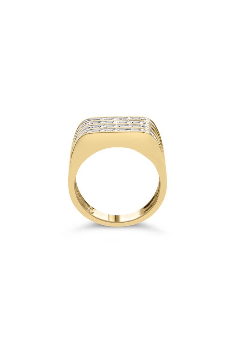 Men's 10K Yellow Gold 1.00 Cttw Diamond Multi Row Ring Band, Alternate, color, Yellow Gold