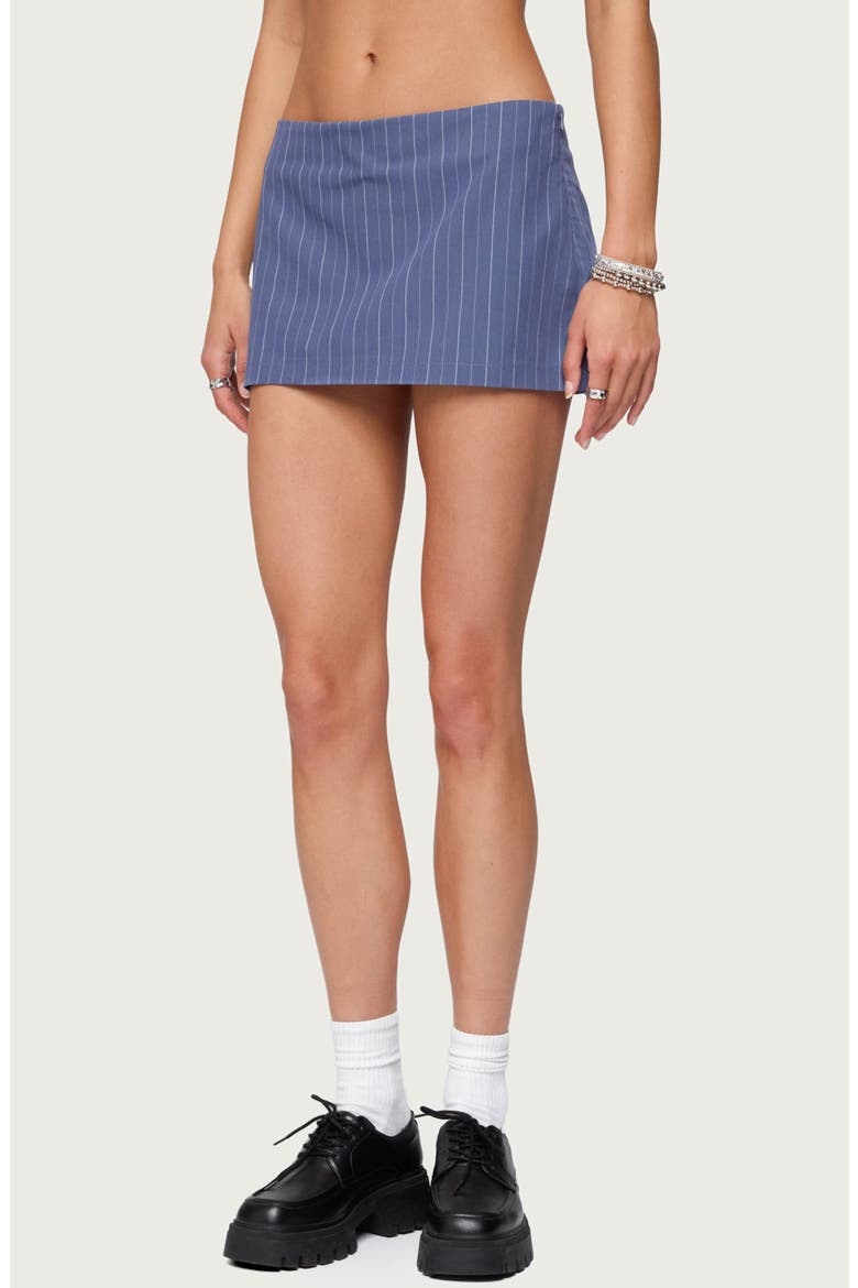 Frankey Pinstripe Low Rise Miniskort, Alternate, color, BLUE