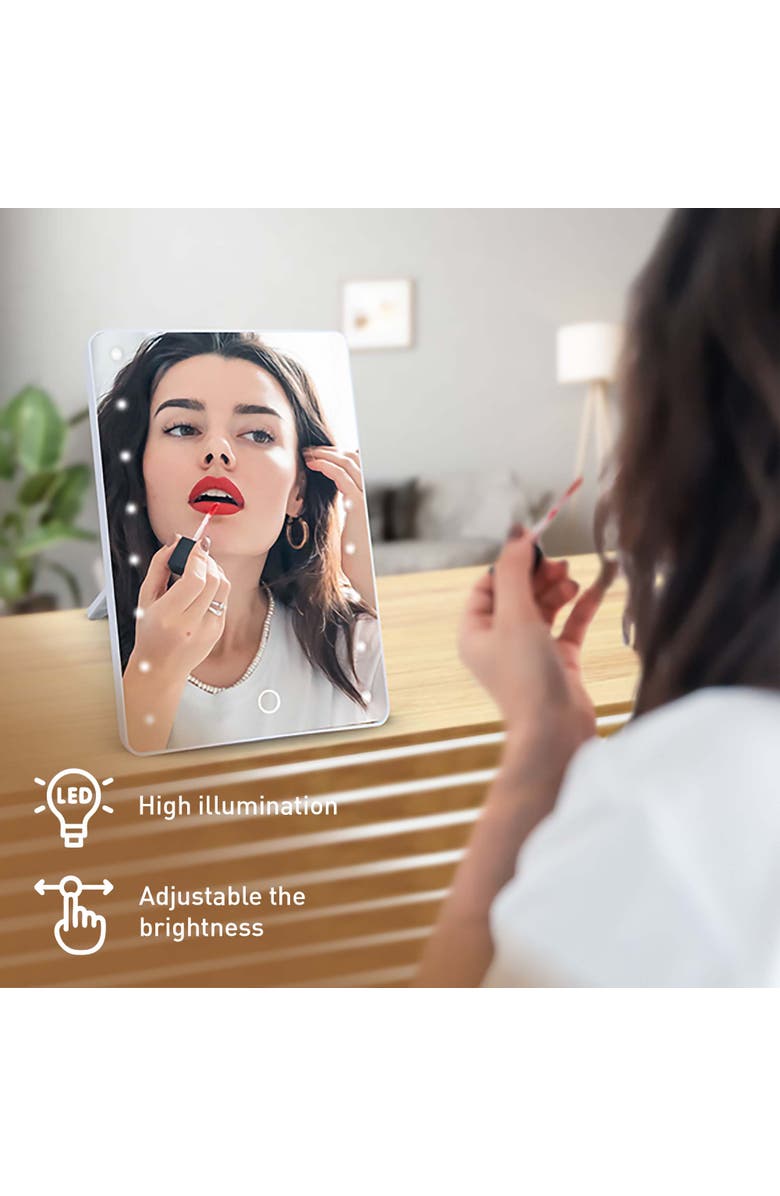 PURSONIC Makeup Essentials Set Brush Set, Wipes, Blender Sponge & Smart Vanity Mirror, Alternate, color, Multicolor