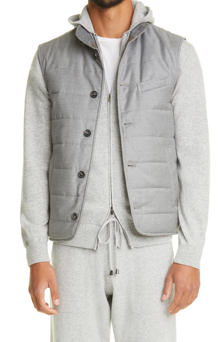 Thom Sweeney Virgin Wool & Silk Vest, Main, color, 