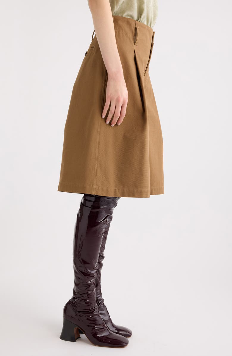 Chloé Garment Dye Organic Cotton Canvas Bermuda Shorts, Alternate, color, Mustard Brown