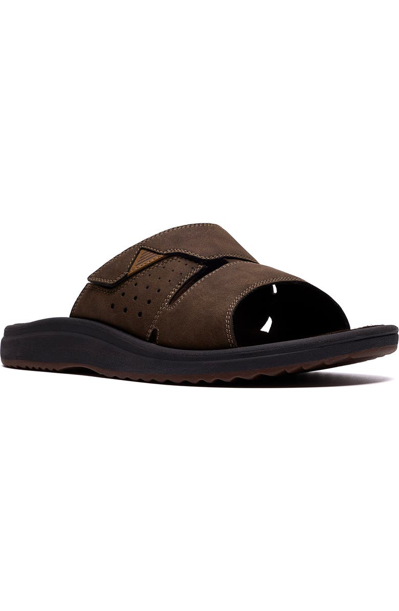 Clarks<sup>®</sup> Breeze Slide Sandal, Main, color, Dark Brown