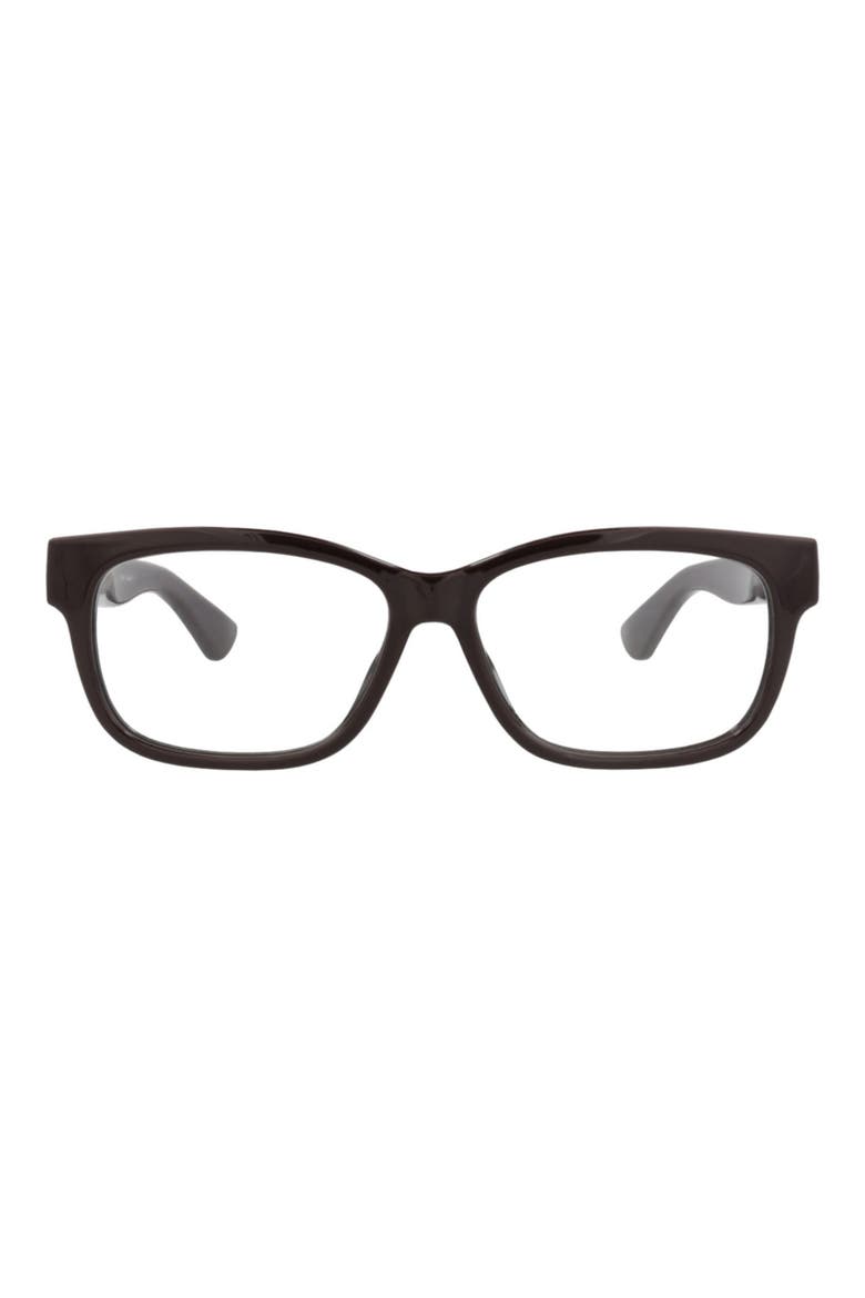 55mm Rectangular Optical Glasses, Main, color, BURGUNDY BURGUNDY TRANSPARENT