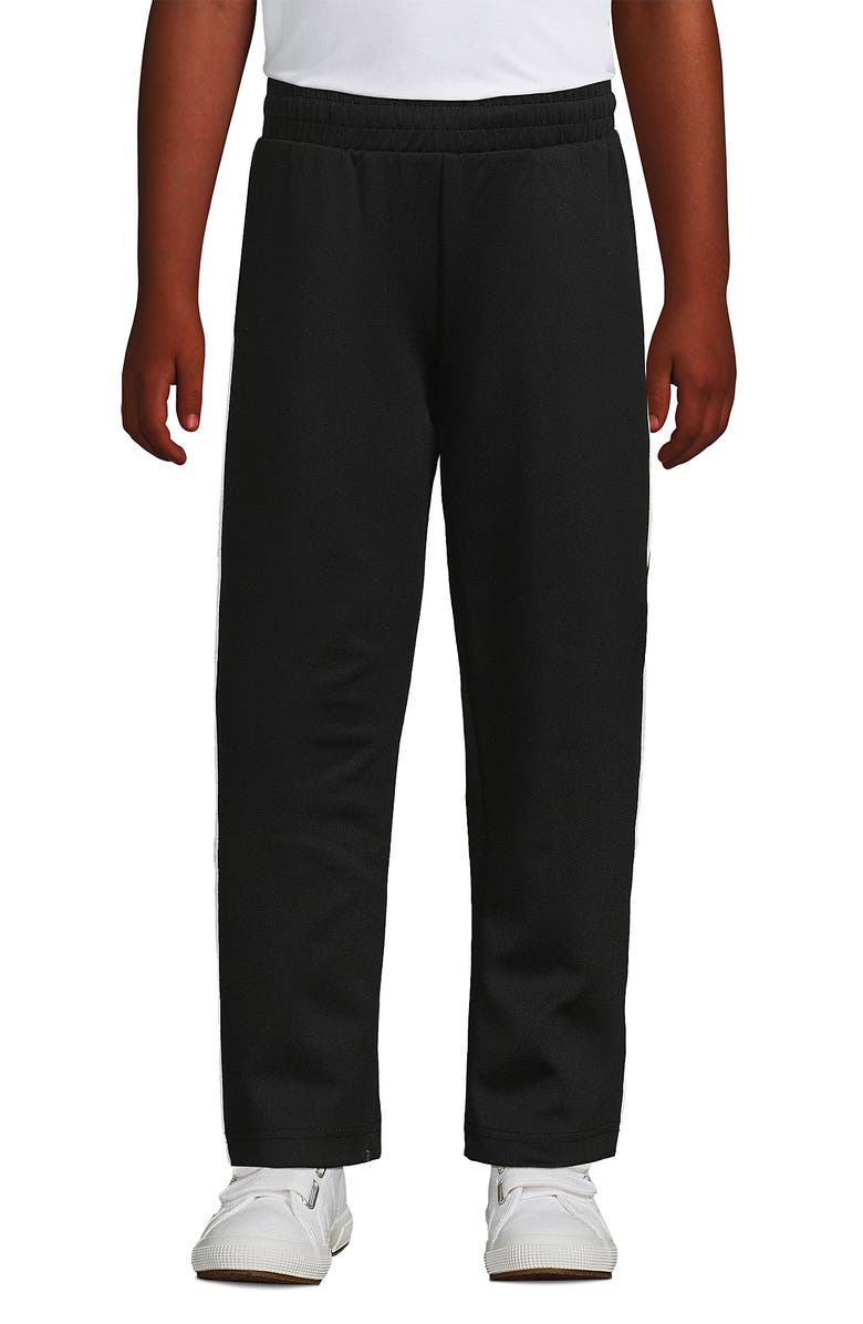 Lands' End School Uniform Coed Active Performance Track Pants, Alternate, color, Black
