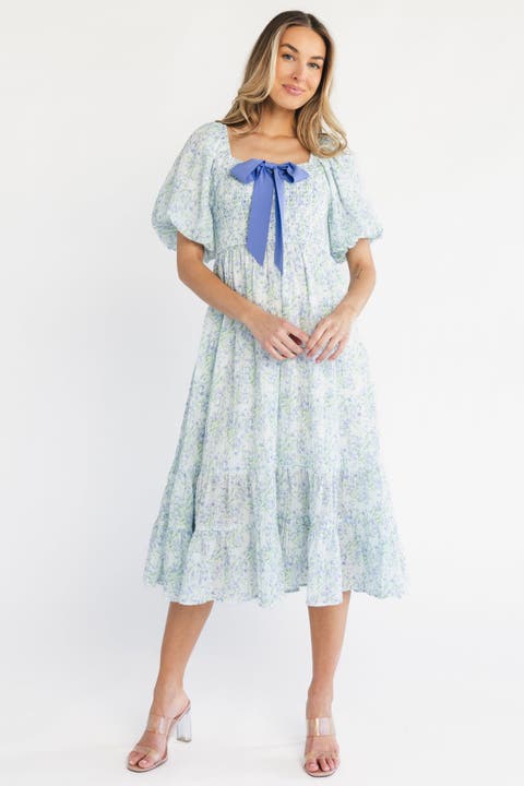Jane Bow Midi Dress