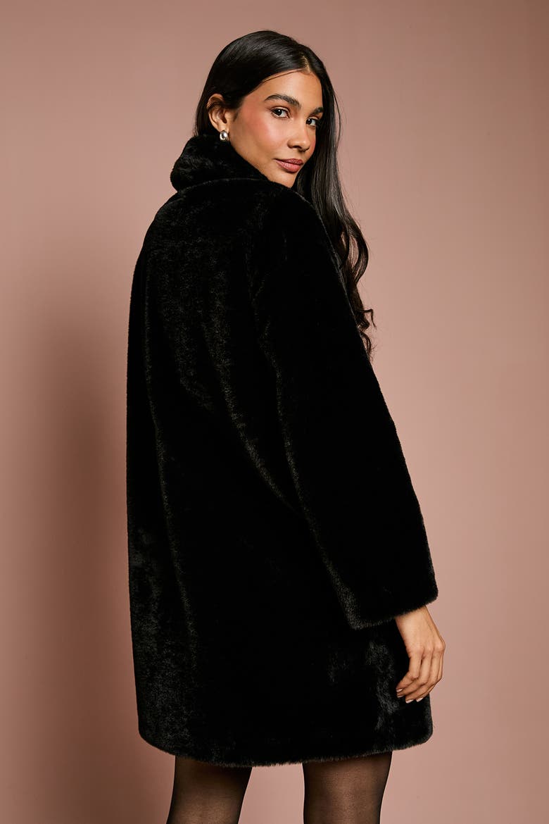 Button Through Occasion Coat, Alternate, color, Black