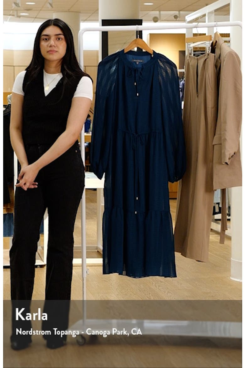 Mandarine Long Sleeve Tiered Midi Dress video