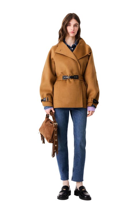 Belted Mid-length Wool Coat
