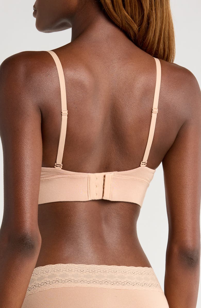 MeUndies FeelFree Lace Trim Plunge Bralette, Alternate, color, Sand Dune