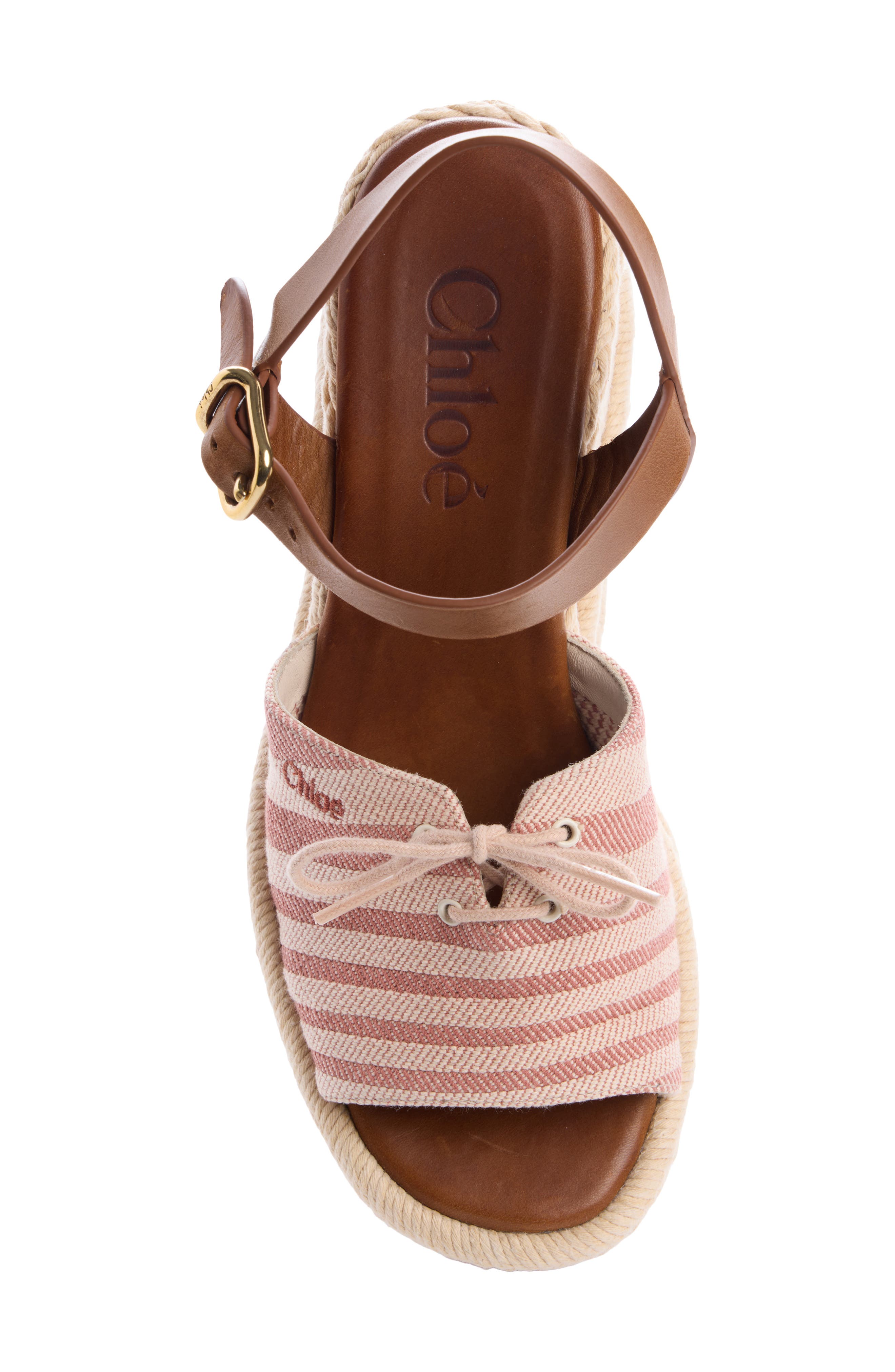 Chloé Isla Espadrille Platform Wedge Sandal, Alternate, color, Woodrose