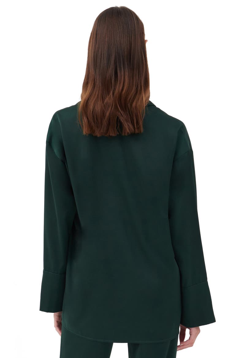 Elina Satin Shirt, Alternate, color, FOREST GREEN