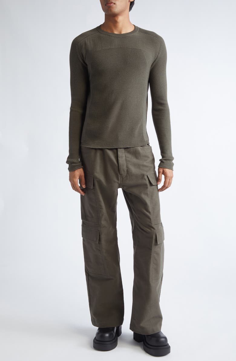 Rick Owens Wide Leg Cargo Jeans, Alternate, color, Bosco