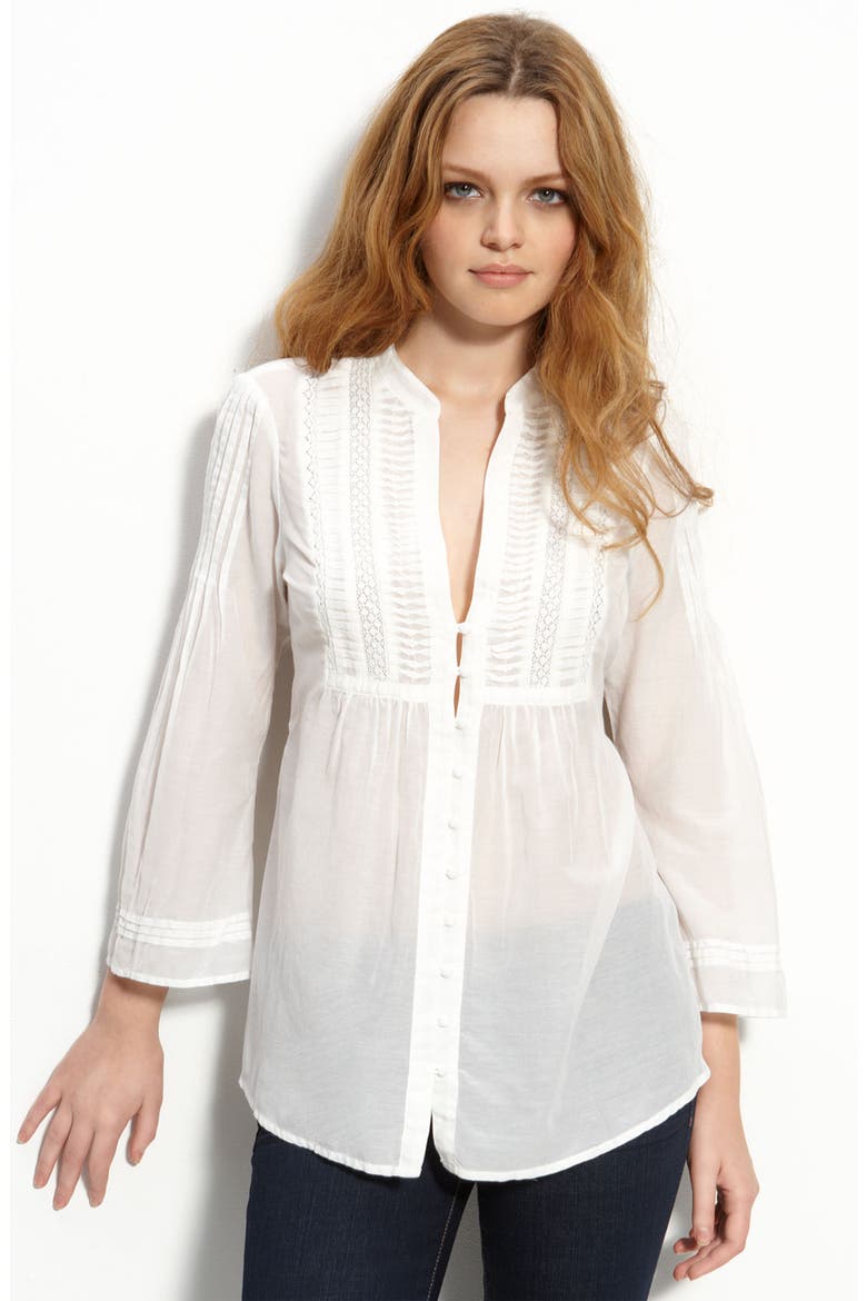Pleated Blouse, Main, color, PORCELAIN