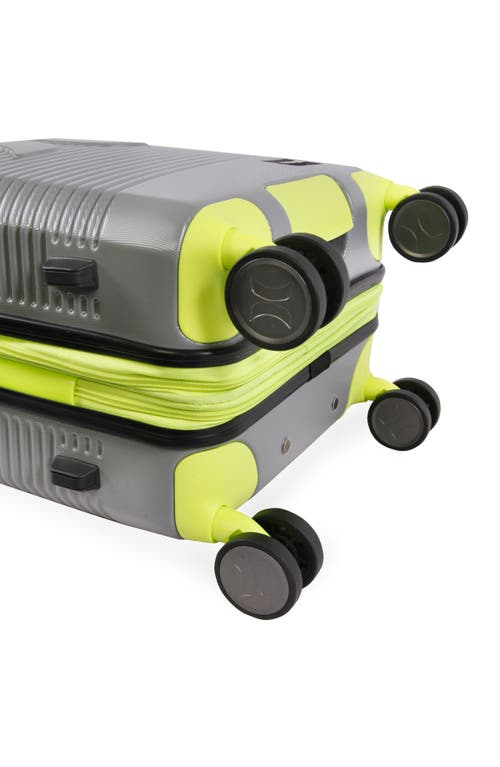 Hurley Torx 21-inch Spinner Suitcase In Light Grey/neon