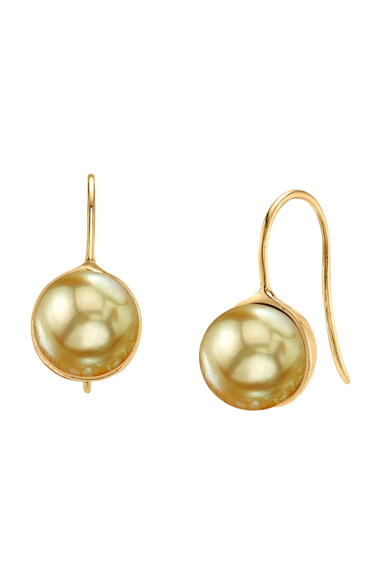 Golden South Sea Pearl Harriett Earrings, Main, color, Yellow Gold