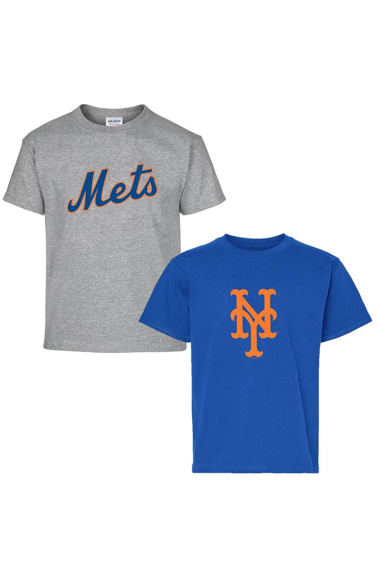 SOFT AS A GRAPE Youth Soft as a Grape Royal/Gray New York Mets Two-Pack T-Shirt Set, Main, color, Royal